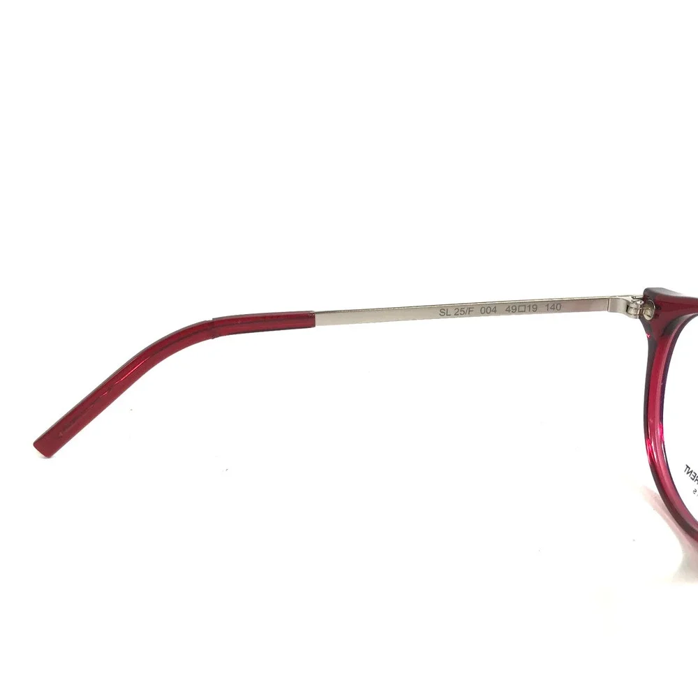 Saint Lauren Eyeglasses Frames SL25/F 004 Red Silver Round Asian Fit 49-19-140